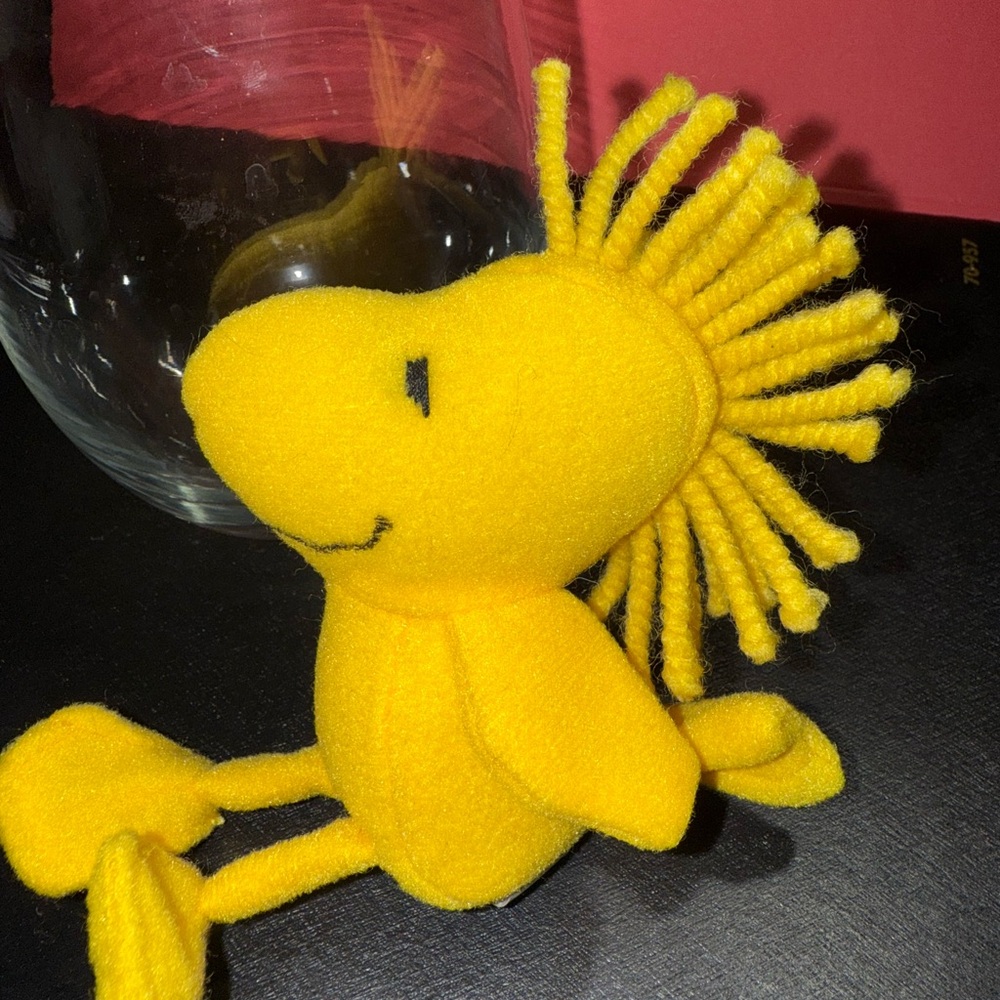 Yellow Plush Bird Toy - Soft Decorative Stuffed Animal